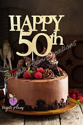 Any Number Happy 50th Birthday Cake Topper 50 Fabulous Birthday Customized Topper Yahoo Shopping