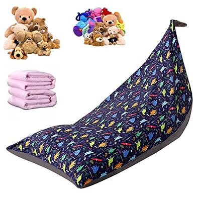 Aubliss Stuffed Animal Storage Bean Bag Chairs Cover, 50x 35 Extra Large  Bean Bags Chair for Kids Adults, Beanbag Toy Storage for Boys Girls -  Premium Cotton Canvas Grey Stripe - Yahoo