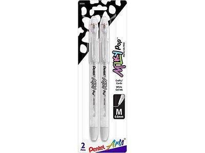 Pentel Arts Milky Pop Pastel Gel Pen, 0.8mm Medium Line, Assorted Colors,  Pack of 8 (K98PABP8M)