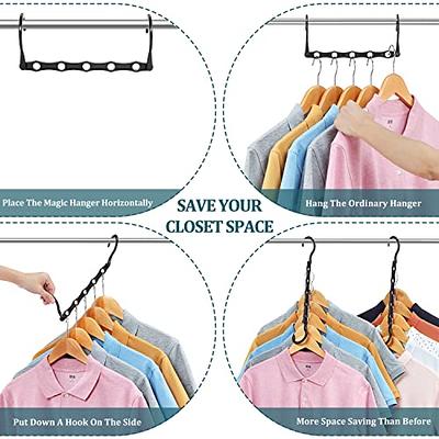 ZEDODIER 4 Pack Space Saving Hangers, Metal Magic Hangers Hooks for Closet,  Multiple Hangers in One, Space Saver Closet Organizers and Storage