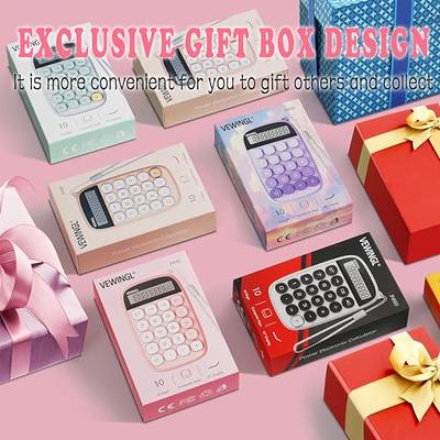 Mechanical Switch Calculator,Handheld for Daily and Basic Office,10 Digit  Large LCD Display (Pink)