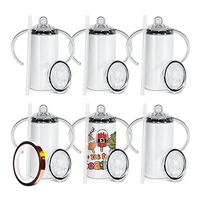 AGH Sublimation Sippy Cup Blank with Handles, 6 Pack 12 oz