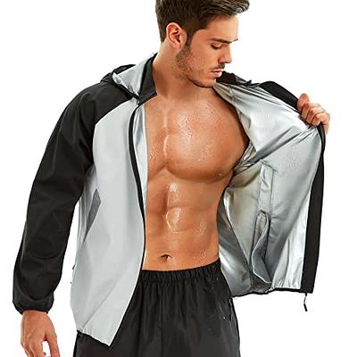 Junlan Sauna Suit for Men Sweat Sauna Jacket Zipper Sauna Shirt