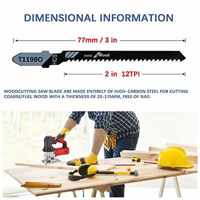 Jigsaw Blades T Shank 20PCS T119BO with Case, Compatible with