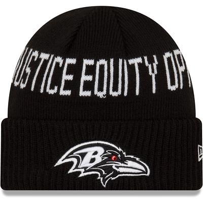 Baltimore Ravens New Era 2022 Sideline Ink Dye Tonal Cuffed Knit Hat - Black