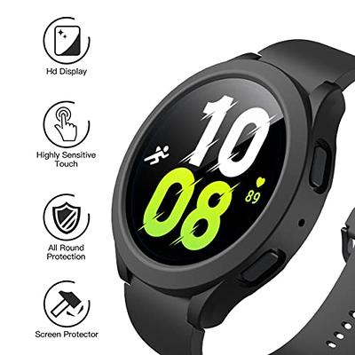 For Samsung Galaxy Watch 6 40mm Tempered Glass Protector Screen Case Bling  Crystal Diamond Full Hard PC Ultra-Thin Scratch Resistant Protective Cover,  Clear 
