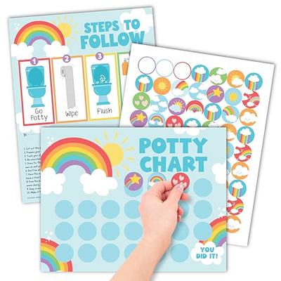 Rainbow Potty Training Chart, Potty Chart for Girls, Potty