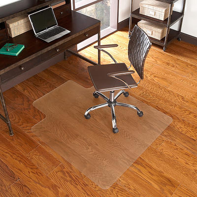 WorkOnIt 36 x 48 Office Desk Chair Floor Mat with Lip for Low Pile Carpet, Clear