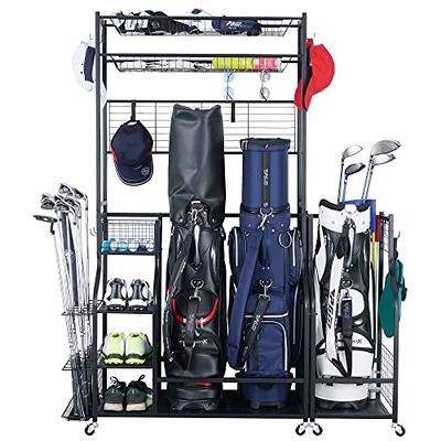 Mythinglogic Golf Bag Storage Garage Organizer, 3 Golf Bags