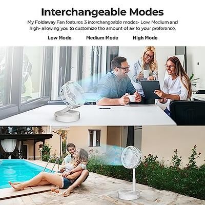 Comfort Zone 4” Rechargeable Fan with Wireless Charger - USB Chargeable  Lithium Battery, Adjustable Tilt - Powerful & Portable, Cooling & Charging