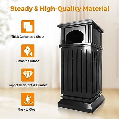 BEAMNOVA Trash Can Outdoor Top Tray Black Stainless Steel Commercial Garbage  Enclosure with Locking Lid Heavy Duty Industrial Yard Garage Waste Container,  35.5 * 15.8 * 15.8 in - Yahoo Shopping