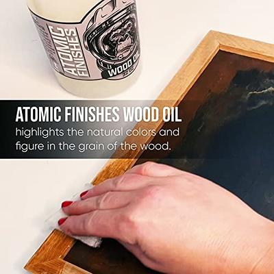 Atomic FINISHES Wood Finish Cutting Board Oil, Non-Toxic Mineral Oil Food  Grade