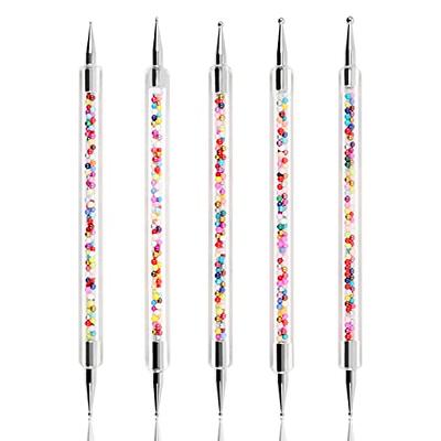 Archua 5pcs Double Ended Nail Art Brushes Point Drill Nail Dotting Drawing Painting Tools Liner for Manicure Nail Art Design Nail Art Pens