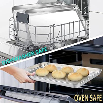 Homikit Baking Pan Sheet Set of 2, 9 x 12 Stainless Steel Cookie Sheets  Tray for Oven, Metal Half Sheet Bakeware for Cooking Baking, Rustproof &  Heavy