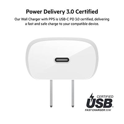 Belkin 25-Watt USB-C Wall Charger, Power Delivery PPS Fast Charging for  Apple iPhone 15, 15 Pro, 15 Pro Max, 14, 14 Pro, Galaxy S23 Ultra, iPad,  AirPods & More - Silver 