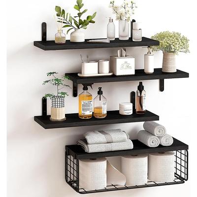 StyleWell 16.14 in. H x 36 in. W x 11 in. D White Wood Floating Decorative Cubby Wall Shelf with Hooks