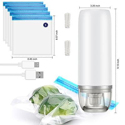 Handheld Vacuum Sealer, BlumWay Portable Cordless Food Vacuum Automatic  Vacuum Air Sealing Machine Mini Vacuum Sealer for Sous Vide Bags Fresh &  Save with 5 Reusable Zipper Vacuum Bags - Yahoo Shopping