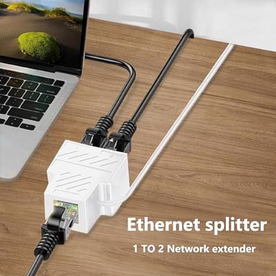 CAPUP Ethernet Splitter 1 to 2 High Speed, 100Mbps Ethernet Splitter [2  Devices Simultaneous Networking], RJ45 Splitter Adapter with USB Power  Cable, Internet Splitter for Cat5/5e/6/7/8 Cable 