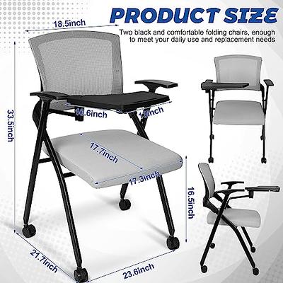  Comfortable Folding Office Chair with PP Backrest,Ergonomic  Home Office Chair with Wheels,Lumbar Support,Modern Desk Chair Conference  Training Chairs Guest Chairs(1 Pack, Gray) : Office Products