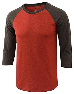  Men's 3/4 Sleeve Casual Raglan Jersey Baseball Tee