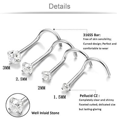 20G Tiny Diamond Nose Studs 1.5mm/2mm/2.5mm/3mm CZ Nose 