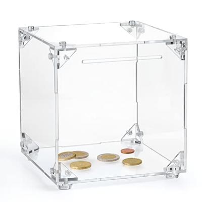 Clear Piggy Bank, Clear Acrylic Piggy Bank for Adults, unopenable Piggy  Bank Money Box, Kids' Money Banks Transparent Coins Saving Pot Cash  Container