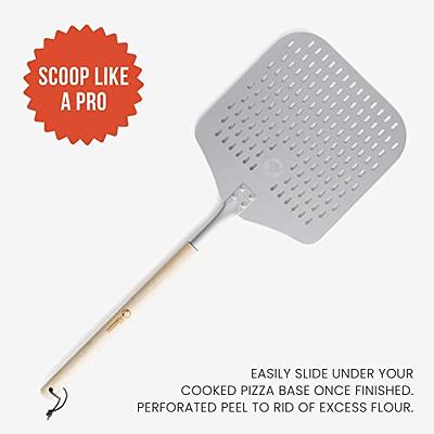 Chef Pomodoro Aluminum Metal Pizza Peel with Foldable Wood Handle for Easy  Storage, Pizza Spatula, Gourmet Luxury Pizza Paddle for Baking Homemade