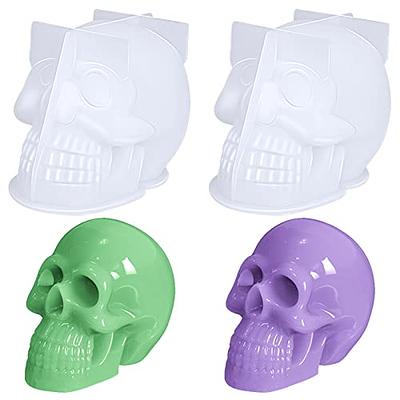 Lukinuo Silicone Skull Mold 2pcs 3D Skull Resin Mold Skull Candle Mold  Skeleton Head Skull Shape Mold for Candle Making Aromatherapy Soap Epoxy  Casting Bar Wax Melt Polymer Clay Halloween Party 