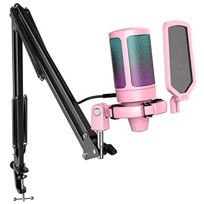 FIFINE Gaming USB Microphone Kit, PC Streaming Recording Computer RGB  Microphone Set for Podcasting, Singing, , Condenser Cardioid Mic  with Quick Mute, Gain Knob-A6T Pink - Yahoo Shopping