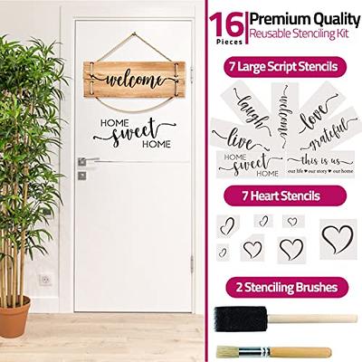 Reusable Valentine's Day Painting Stencils Love Drawing Templates DIY Art  Decor on Wood Wall Paper Card Canvas 16 Pcs