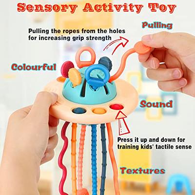 Toddler Sensory Toys Baby Montessori Toys for 1 2 3 Year Old Boy Girl  Silicone Pull Activity Development Toy with Rattle Teether - AliExpress