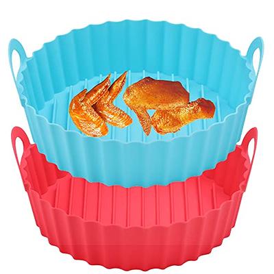 BYKITCHEN Air Fryer Silicone Liner Square, 2 Pack 8 Inch Air Fryer Silicone  Pot Reusable, Silicone Baking Basket/Tray, Air Fryer Accessories for