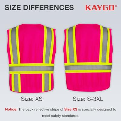 KAYGO® KG0100 ANSI Type R Class 2 Reflective Vest with Pockets and Zipper