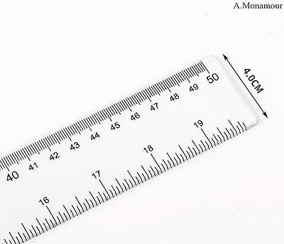 A.Monamour 5PCs Plastic Clear Ruler Straight Drafting Ruler