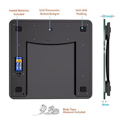 ZOETOUCH Scale for Body Weight 500lbs - 560lbs 255kg, High Capacity Black