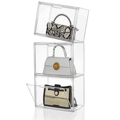 3 Packs Plastic Purse and Handbag Organizer for Closet, Clear Acrylic  Display