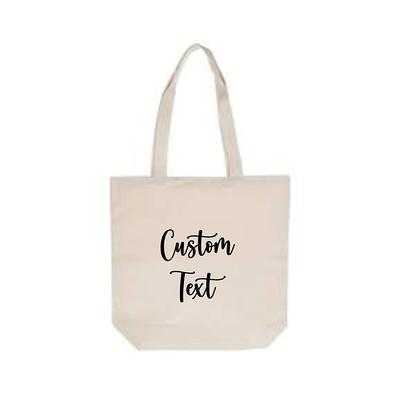 Custom Logo Tote Bag, Personalized Custom Text Totes, Reusable