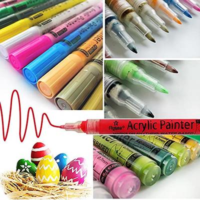 Acrylic Paint Markers, 18 Colors, 0.7mm Fine Tip Art Markers