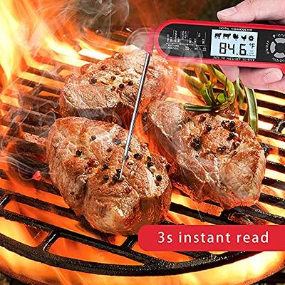 Digital Meat Thermometer for Grilling, Instant Read Food Thermometer Waterproof with Backlight for Cooking, Deep Fry, BBQ, Grill, Smoker and Roast