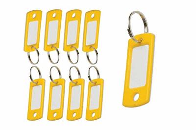 Key Tags, 30 Pcs Colored Identifier ID Keychain Tag with Strong Split Ring  and Flap Label Window for Luggage, 6 Assorted Colors 