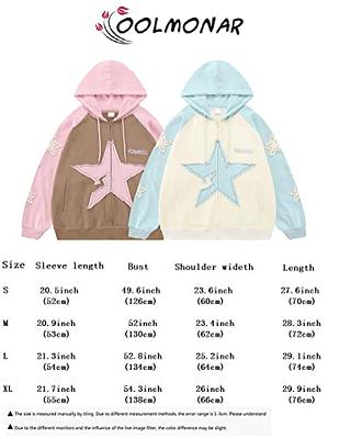 COOLMONAR Women Zip Up Hoodie Casual Long Sleeve Y2K Vintage Graphic  Aesthetic Sweatshirts Top E-Girl 90s Streetwear Jacket - Yahoo Shopping