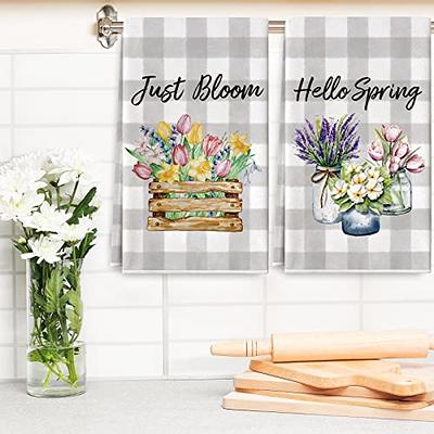 Kitchen Towels. Tea Towels. Flower Tea Towels. Spring Tea Towel