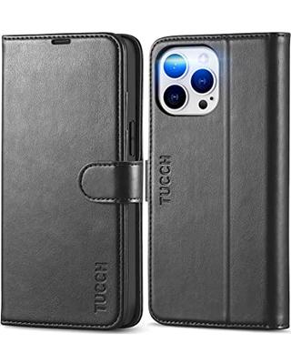 TUCCH iPhone 13 Pro Max Leather Case, iPhone 13 Pro Max PU Leather Wallet  Case, Stand Folio Flip Book Cover with Credit Card Slots, Magnetic Closure  for iPhone 13 Pro Max 6.7-inch