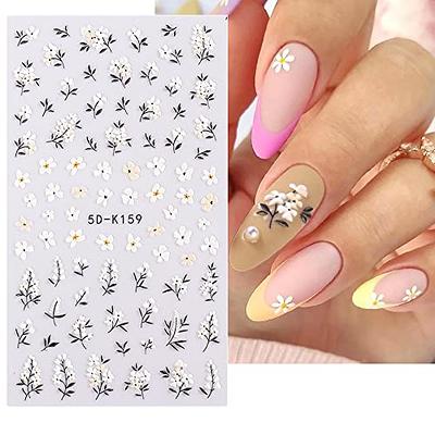 White L Designer Nail Stickers