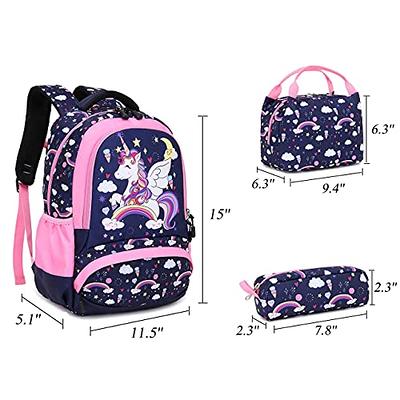 Meisohua Girls Backpack 3 in 1 Sets Unicorn School Backpack for