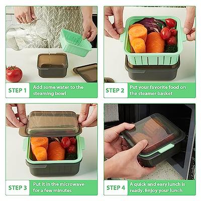 2 Compartment Microwave Food Container Food Transparent Container