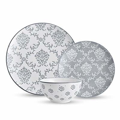 MALACASA Series Amelia 24-Piece White Dinnerware Set Porcelain