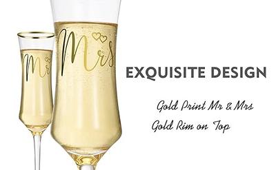 Wedding Toasting Flutes Enamel Champagne Glasses For Mr. And Mrs, Bride And  Groom Champagne Flutes