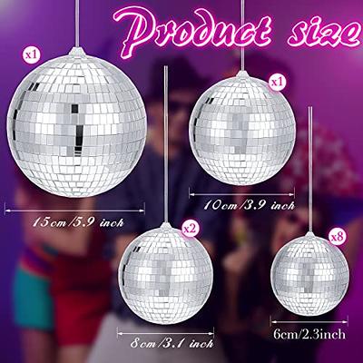 2 Pieces Disco Mirror Balls Hanging Ball for 50s 60s 70s Disco DJ Light  Effect Party Home Decoration Stage Props School Festivals Party Favors and