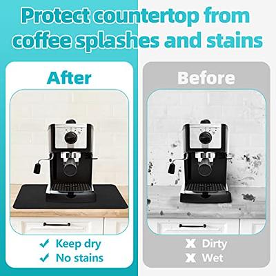 PoYang Coffee Maker Mat for Countertops: Coffee Mat Absorbent Coffee Bar Mat for Kitchen Hide Stain Rubber Backed, 12 x 17 Coffee